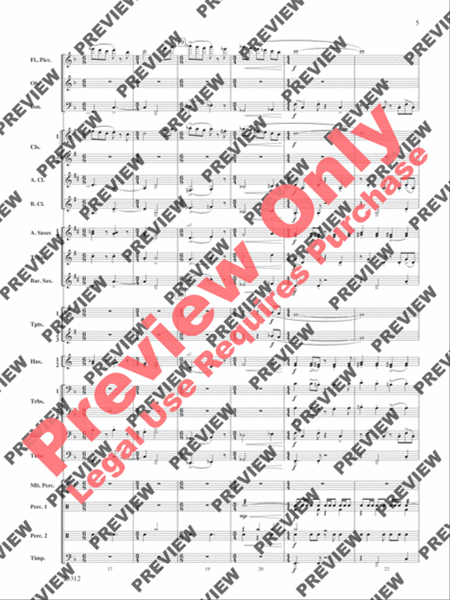 Three Miniatures for Winds and Percussion Concert Band scores gallery preview page 6