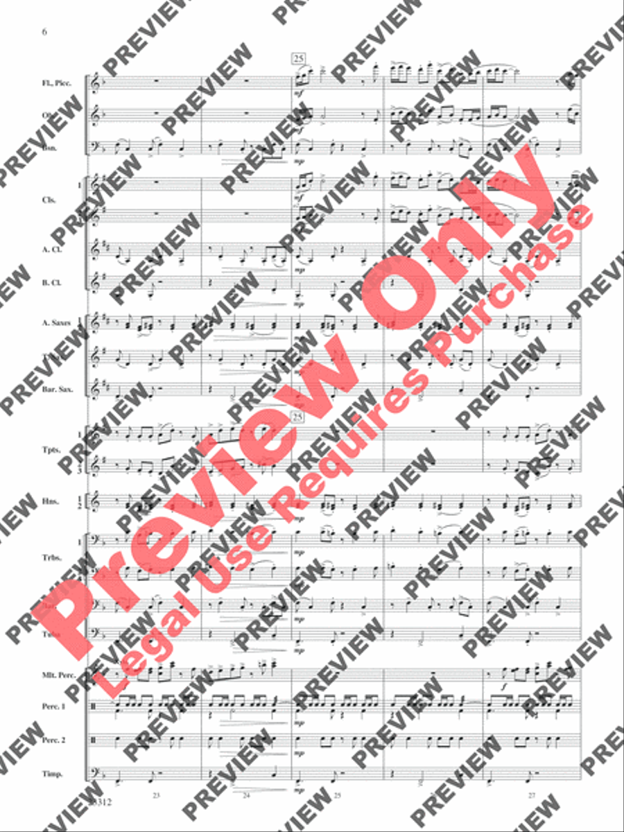 Three Miniatures for Winds and Percussion Concert Band scores gallery preview page 7
