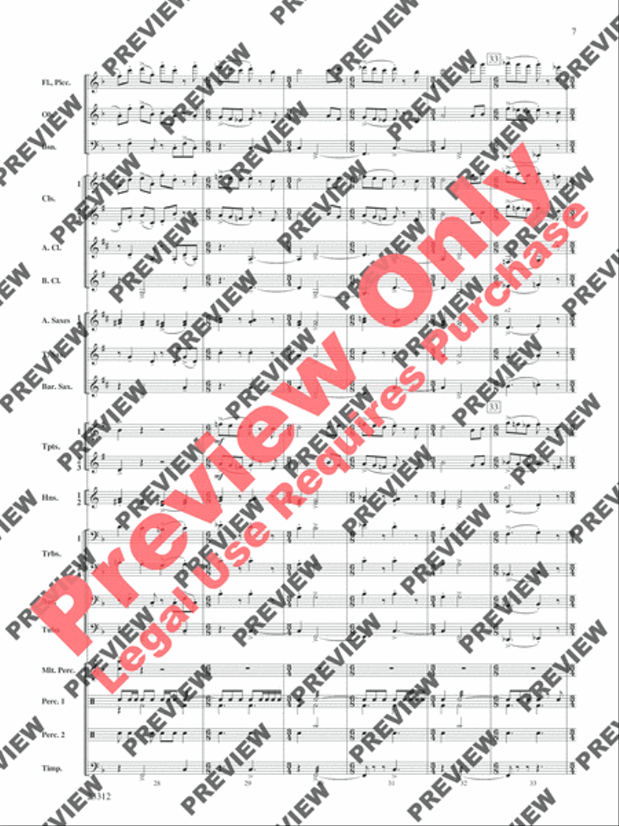 Three Miniatures for Winds and Percussion Concert Band scores gallery preview page 8