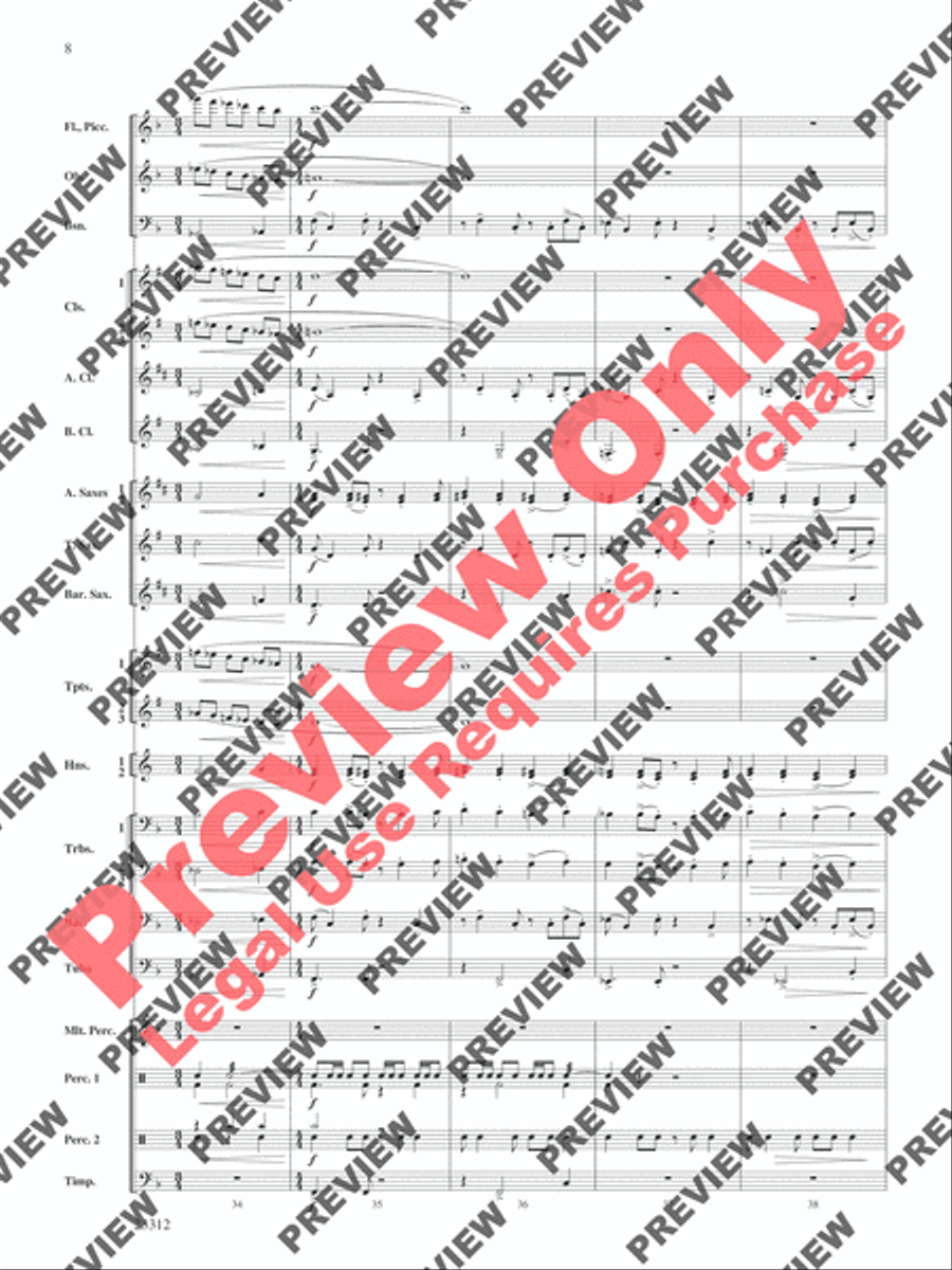 Three Miniatures for Winds and Percussion Concert Band scores gallery preview page 9
