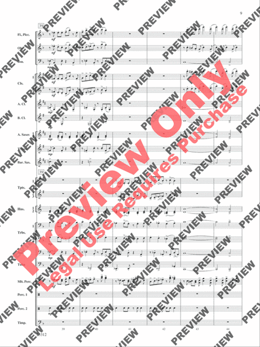 Three Miniatures for Winds and Percussion Concert Band scores gallery preview page 10