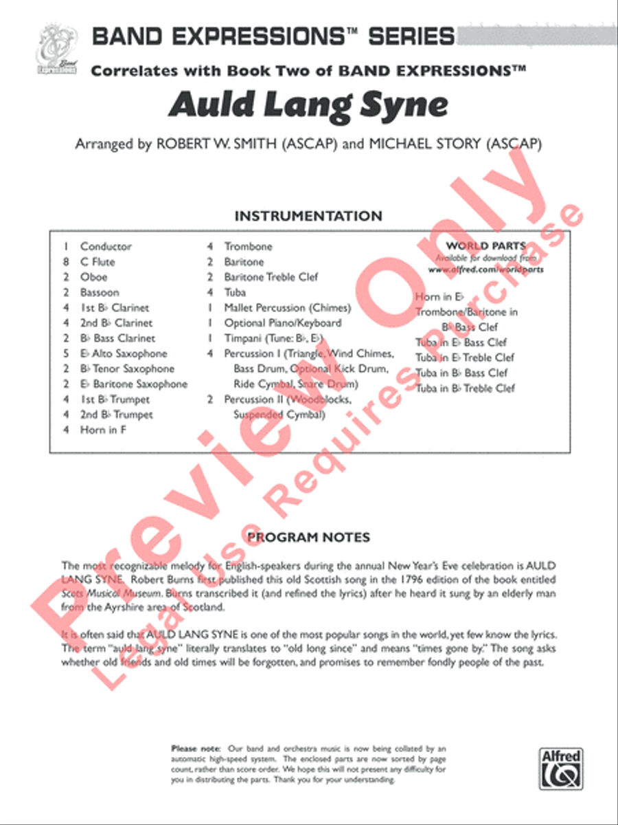 Auld Lang Syne (A Holiday Farewell for Band) Concert Band Methods scores gallery preview page 2