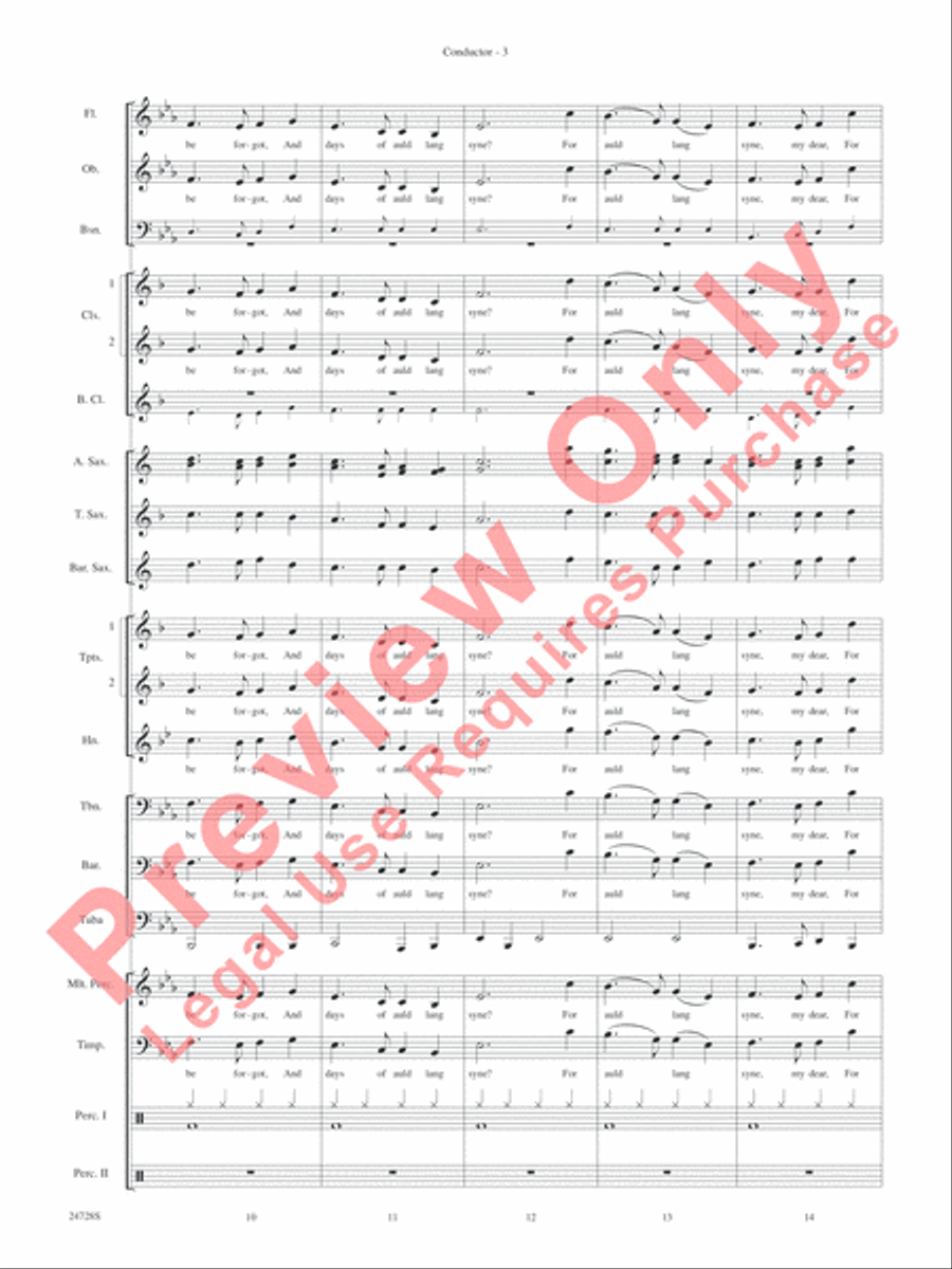 Auld Lang Syne (A Holiday Farewell for Band) Concert Band Methods scores gallery preview page 6