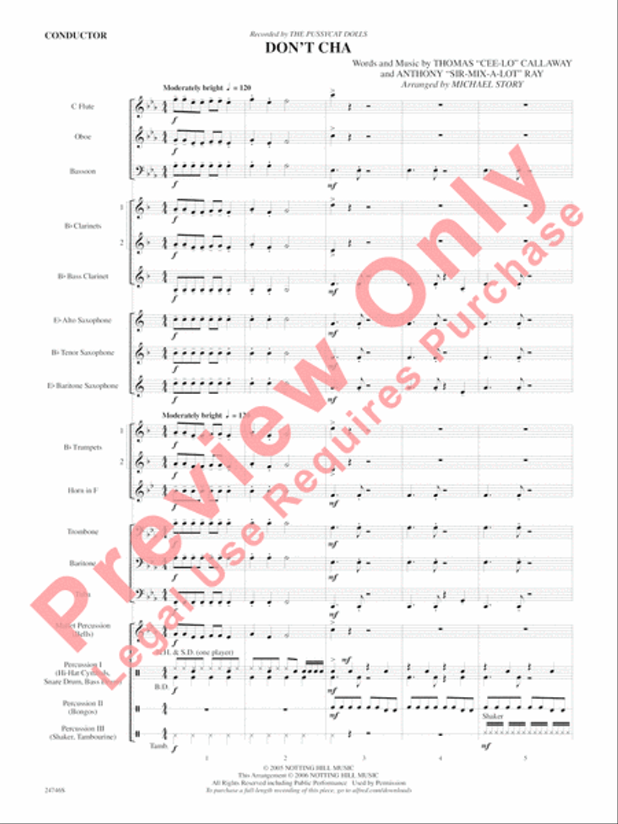 Don't Cha Don't Cha Concert Band scores gallery preview page 4