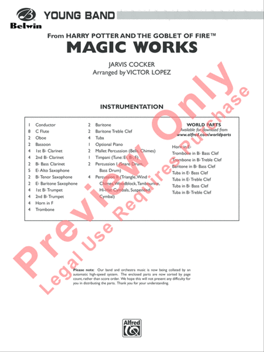 Magic Works (from Harry Potter and the Goblet of Fire) Concert Band scores gallery preview page 2