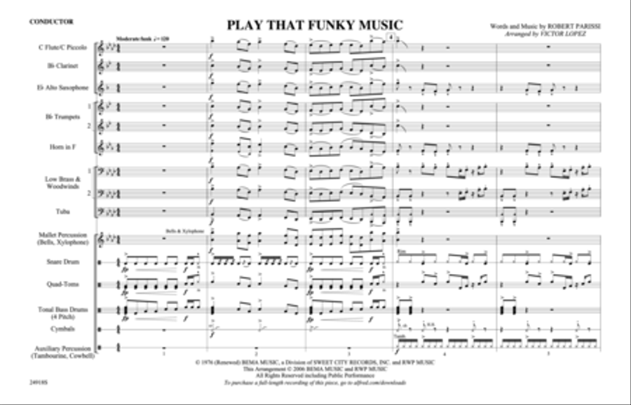 Play That Funky Music Marching Band scores gallery preview page 2