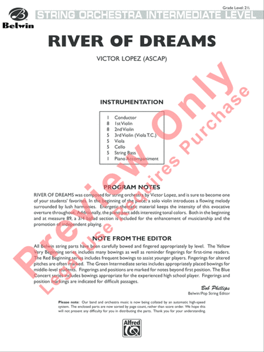River of Dreams River of Dreams String Orchestra scores gallery preview page 2