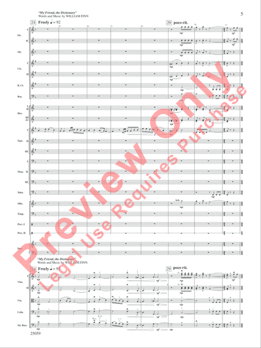 The 25th Annual Putnam County Spelling Bee, Selections from Full Orchestra scores gallery preview page 6