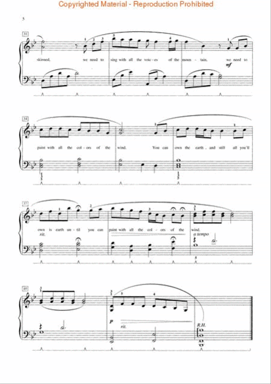 Colors of the Wind Piano Method scores gallery preview page 3