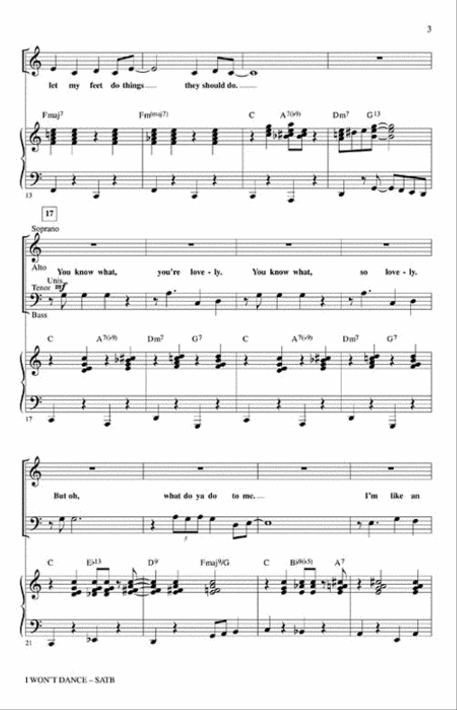 I Won't Dance I Won't Dance 4-Part scores gallery preview page 3