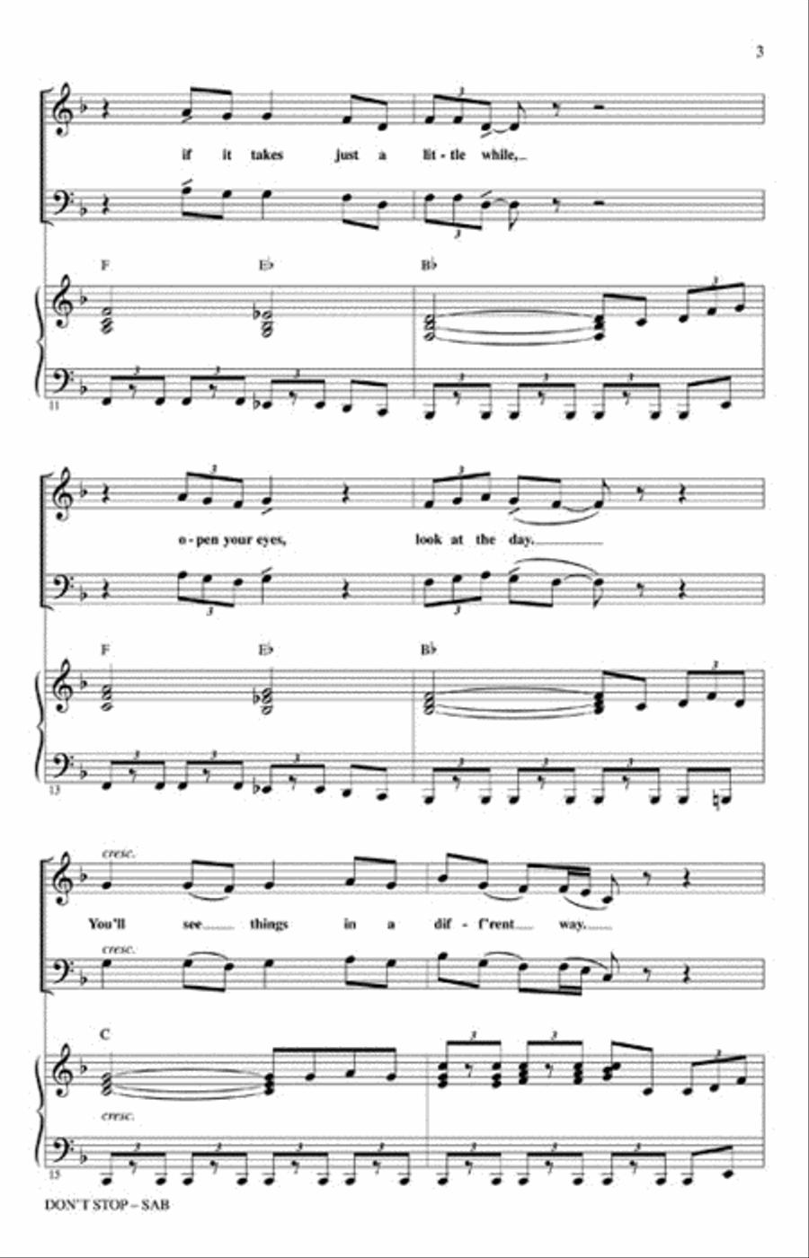 Don't Stop Don't Stop 3-Part scores gallery preview page 3