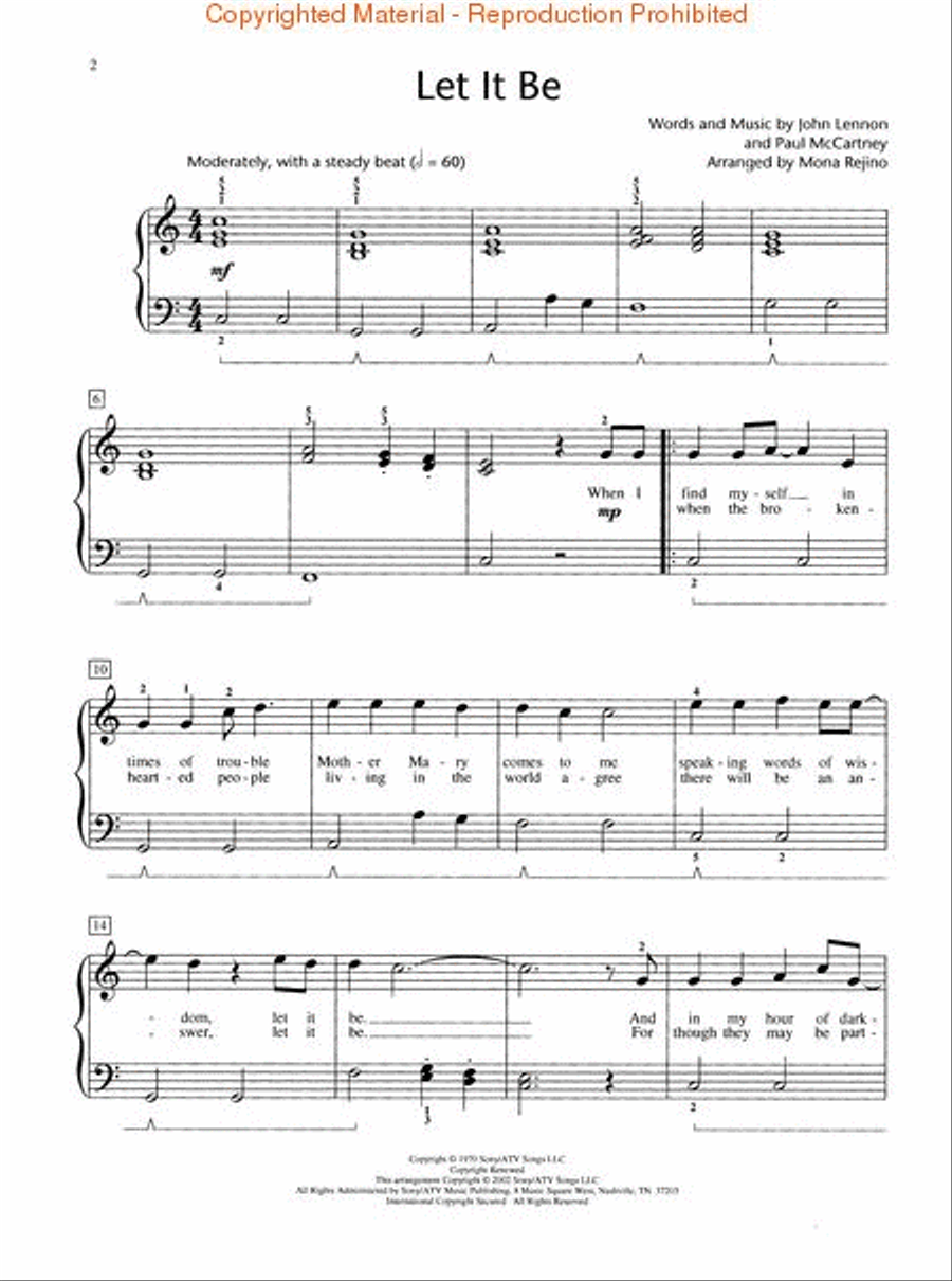 Let It Be Piano Method scores gallery preview page 2