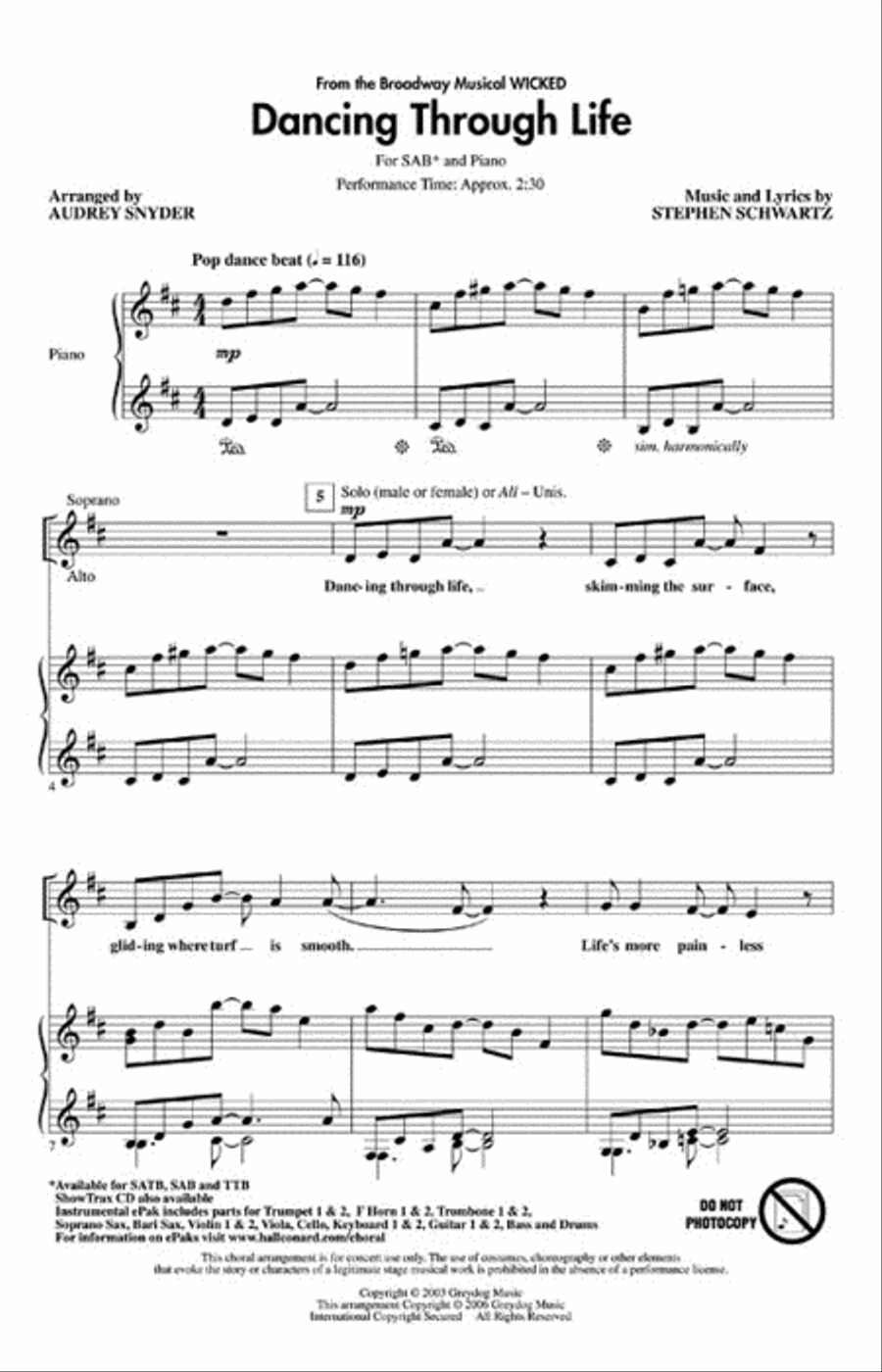 Dancing Through Life Dancing Through Life 3-Part scores gallery preview page 2