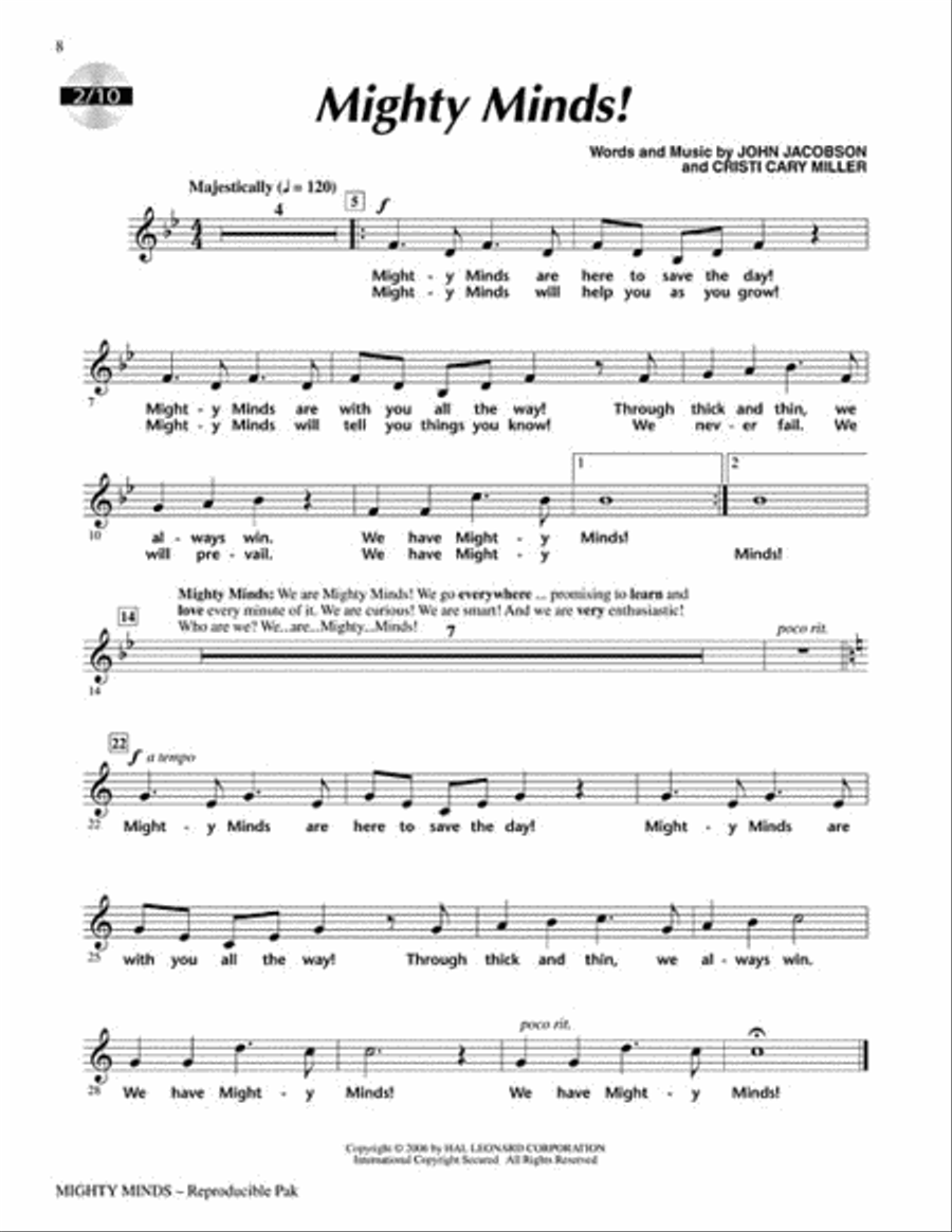 Mighty Minds! Choir scores gallery preview page 7