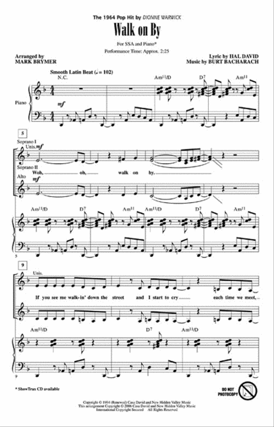 Walk on By Choir scores gallery preview page 2