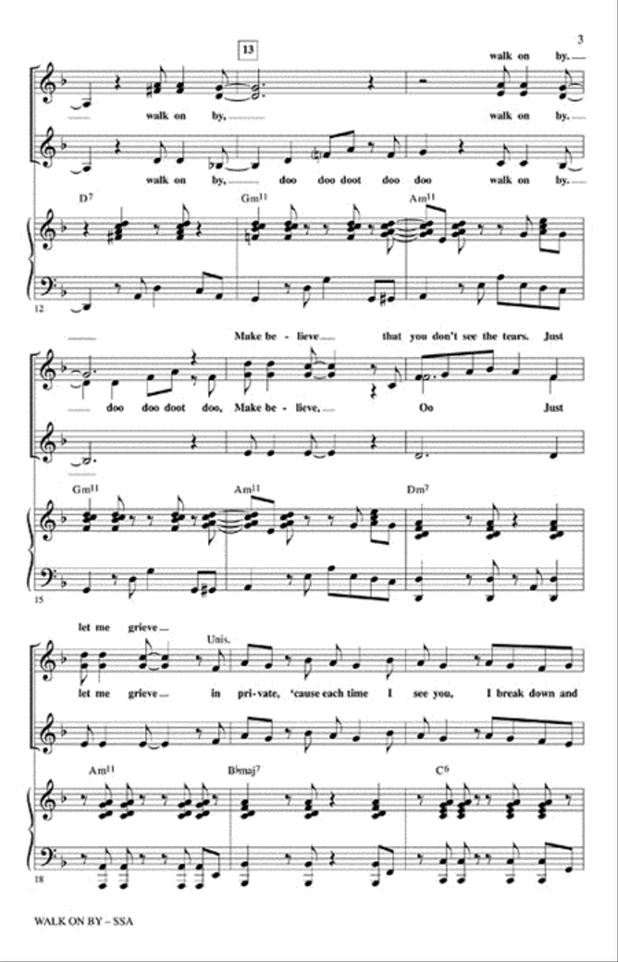 Walk on By Choir scores gallery preview page 3