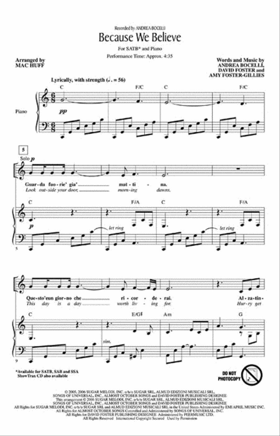 Because We Believe Because We Believe 4-Part scores gallery preview page 2