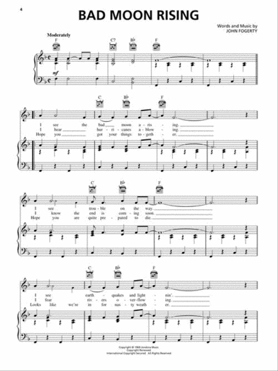 Creedence Clearwater Revival – Greatest Hits Piano, Vocal, Guitar scores gallery preview page 5