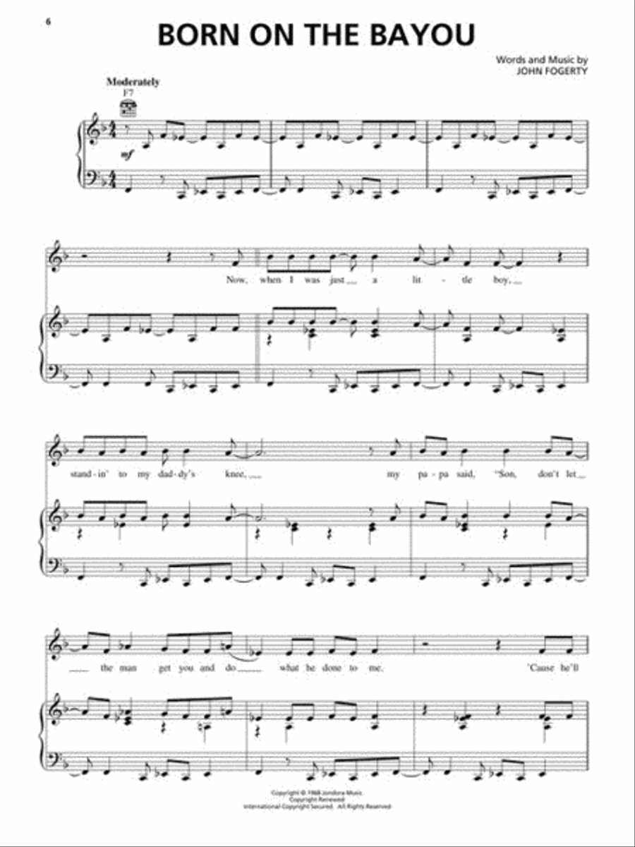 Creedence Clearwater Revival – Greatest Hits Piano, Vocal, Guitar scores gallery preview page 6