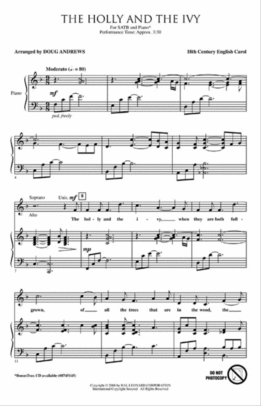 The Holly and the Ivy 4-Part scores gallery preview page 2