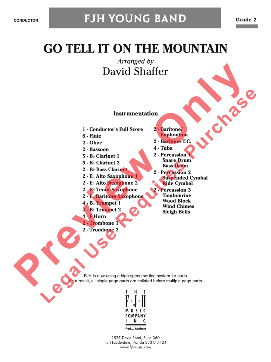Go Tell It on the Mountain Concert Band scores gallery preview page 2