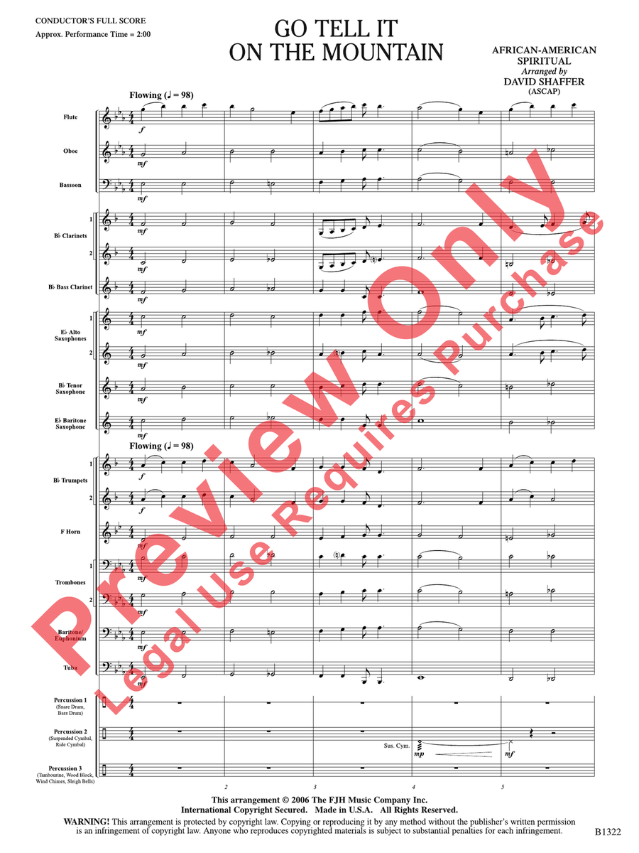 Go Tell It on the Mountain Concert Band scores gallery preview page 4