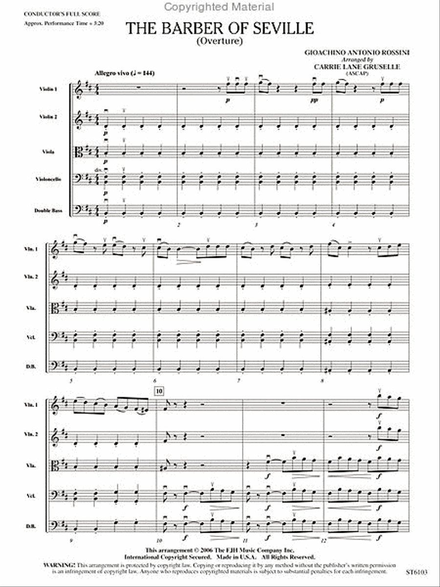 The Barber of Seville The Barber of Seville String Orchestra scores gallery preview page 2