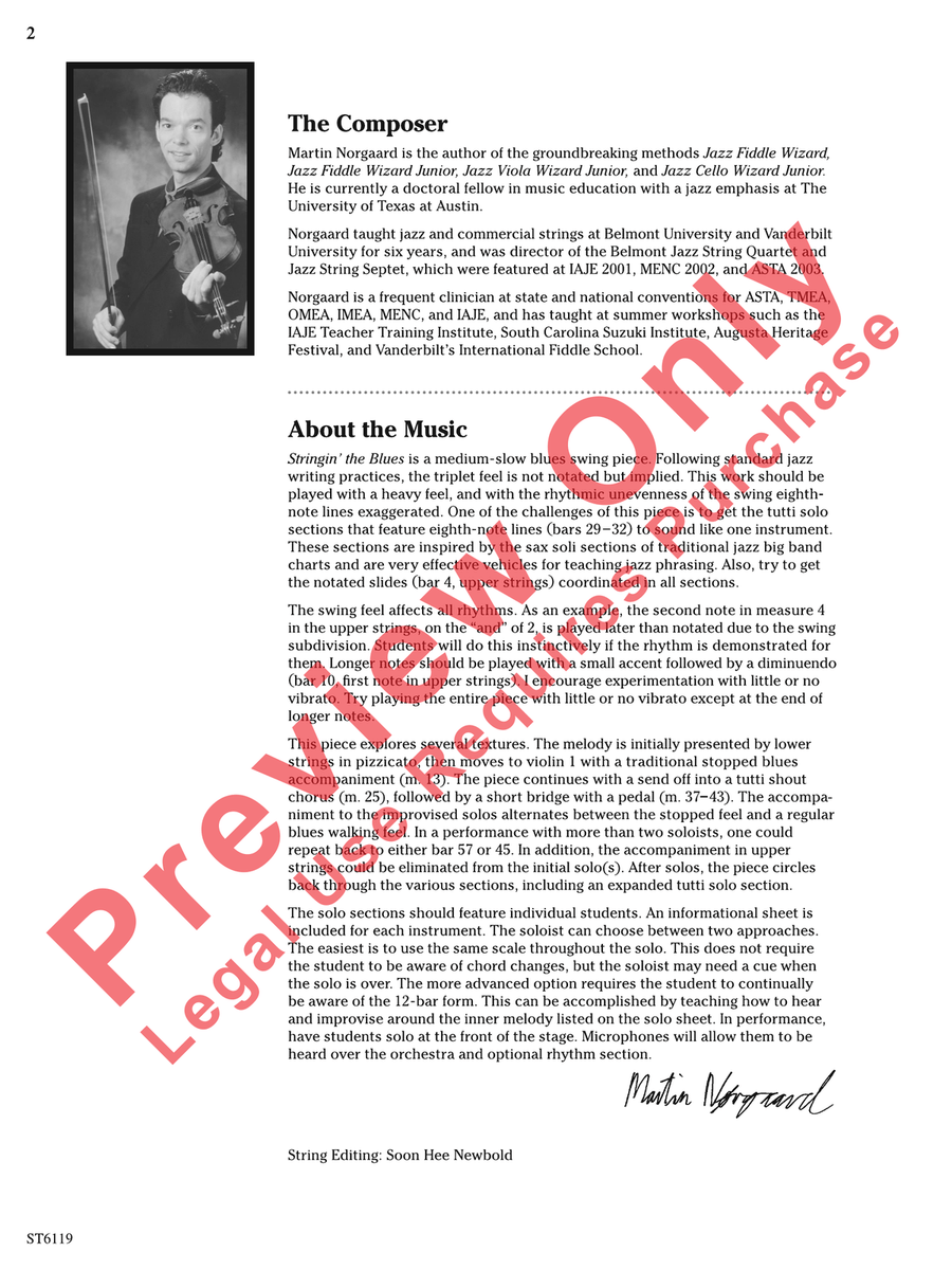 Stringin' the Blues Stringin' the Blues String Orchestra scores gallery preview page 3