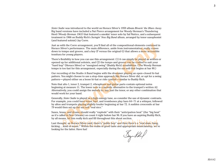 Sister Sadie Sister Sadie Jazz Ensemble scores gallery preview page 4