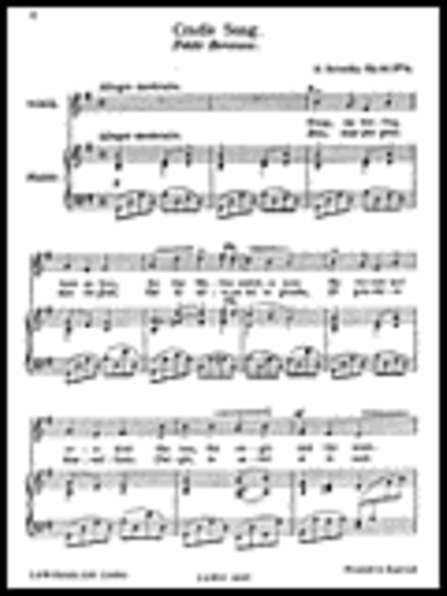 Cradle Song, Op. 59, No. 5 Unison Choir scores gallery preview page 1