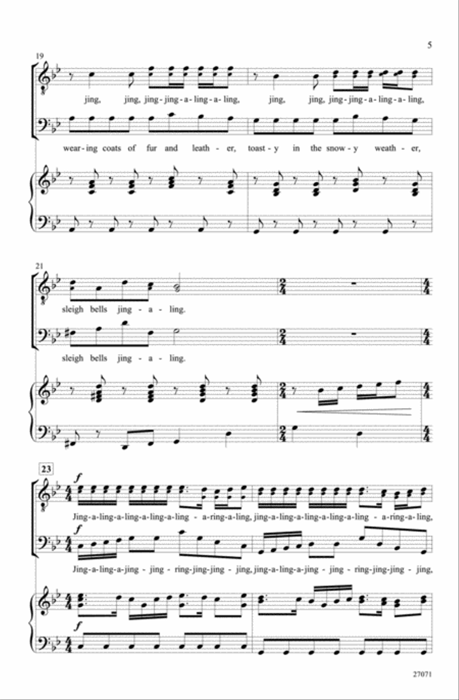 Sleigh Bells Sleigh Bells Men's Choir scores gallery preview page 6