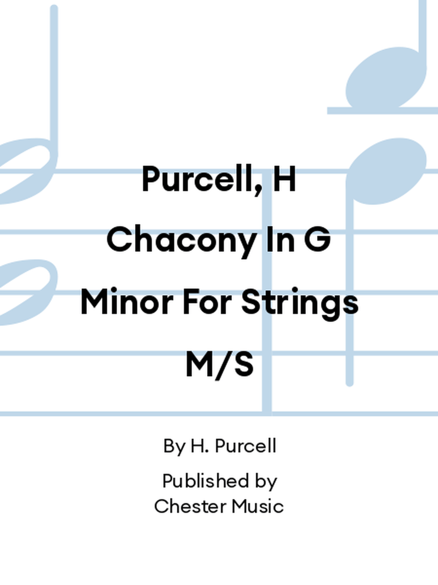 Purcell, H Chacony In G Minor For Strings M/S String Orchestra scores gallery preview page 1