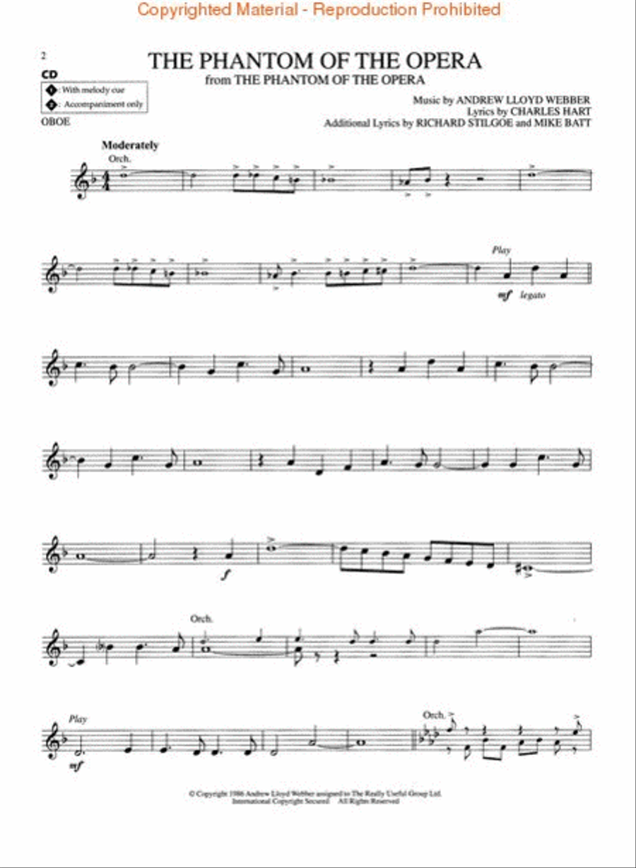 Andrew Lloyd Webber Classics - Oboe Oboe Solo scores gallery preview page 2