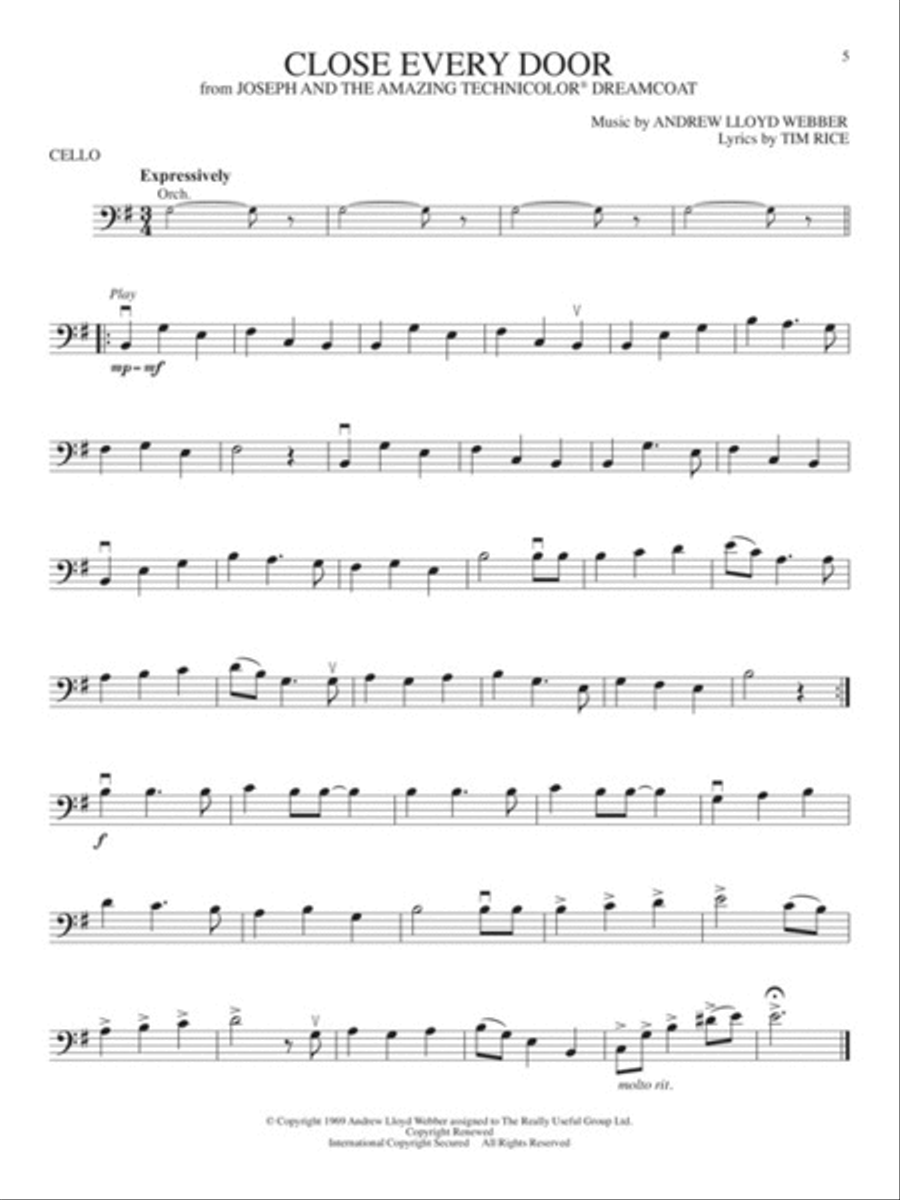 Andrew Lloyd Webber Classics Cello scores gallery preview page 5