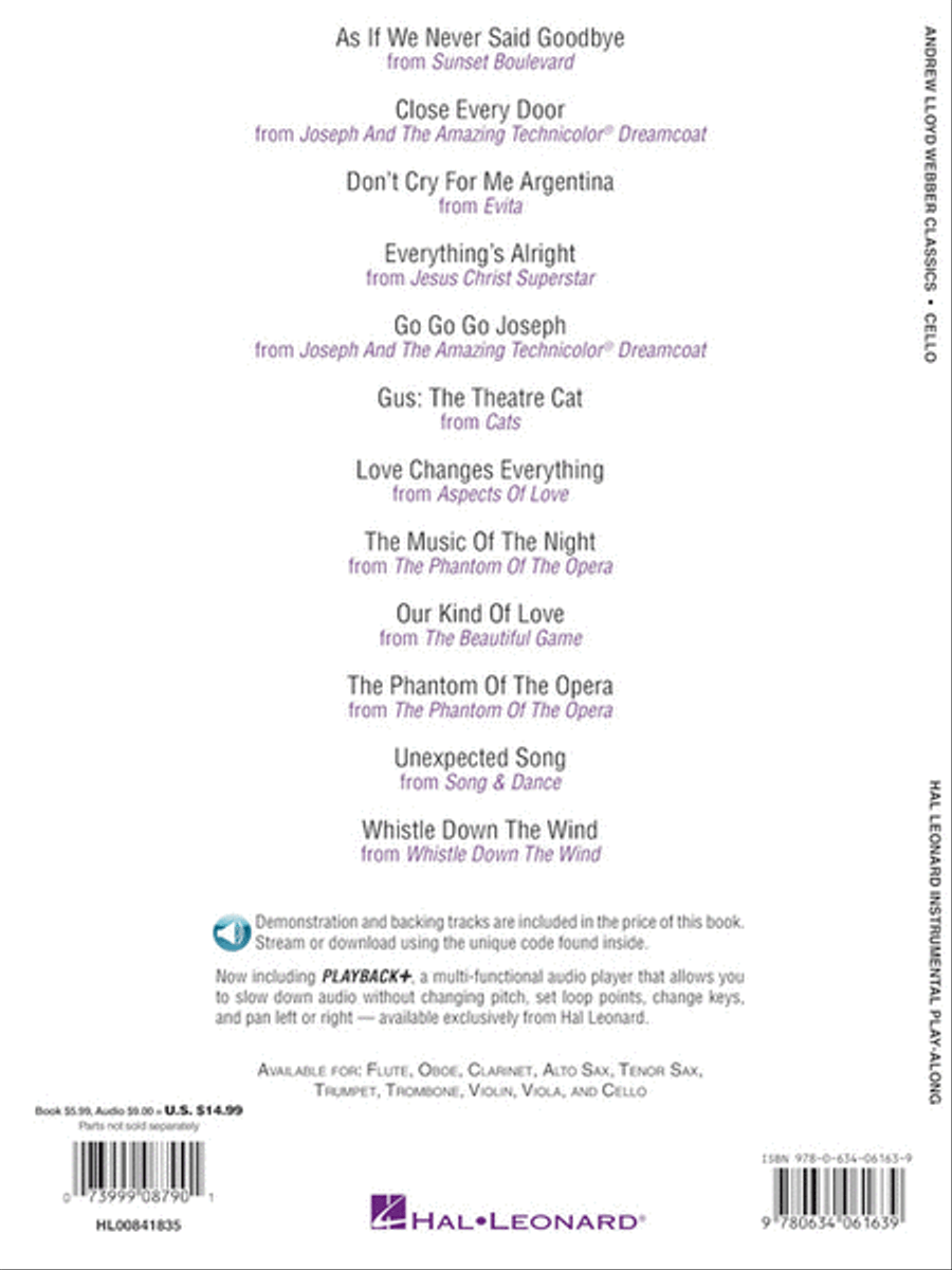 Andrew Lloyd Webber Classics Cello scores gallery preview page 6