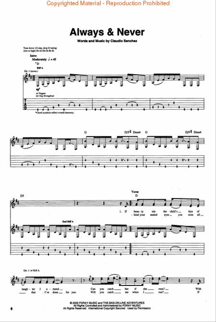Coheed & Cambria – Good Apollo I'm Burning Star, IV, Vol. 1: From Fear Through the Eyes of Madness Electric Guitar scores gallery preview page 3