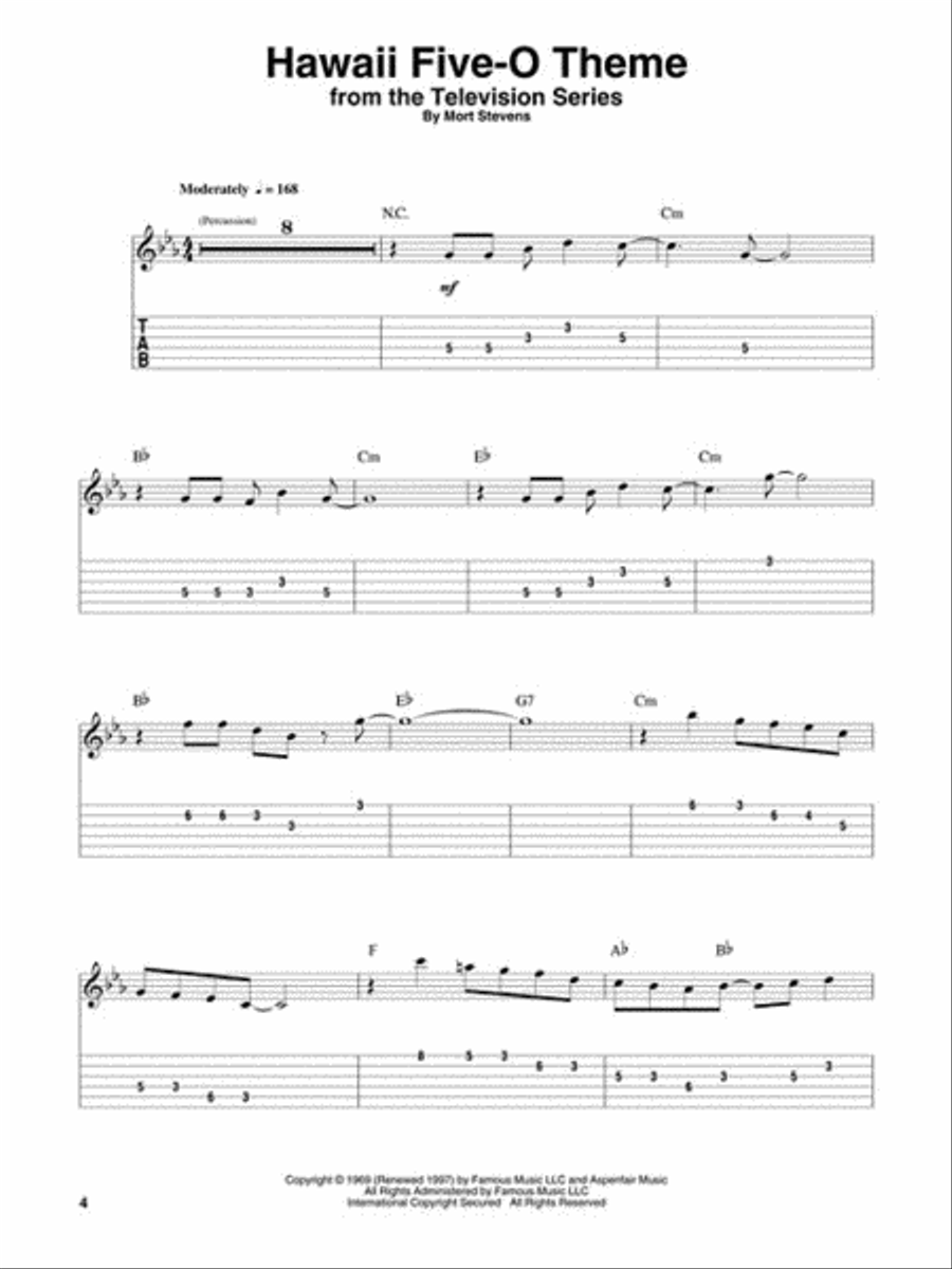 TV Themes Guitar scores gallery preview page 4
