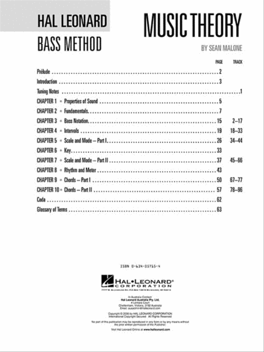 Music Theory for Bassists Bass Guitar Tablature scores gallery preview page 2