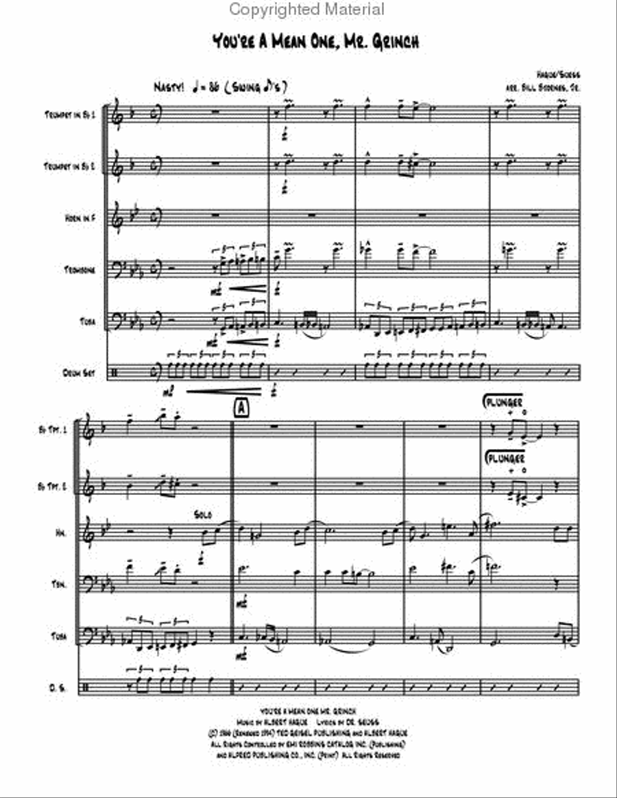 You're a Mean One, Mr. Grinch Brass Quintet scores gallery preview page 2
