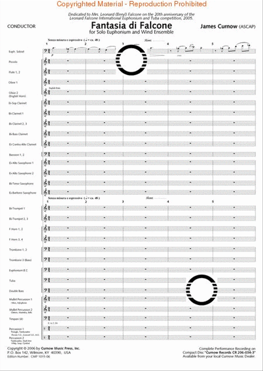 Fantasia di Falcone Fantasia di Falcone Concert Band scores gallery preview page 2