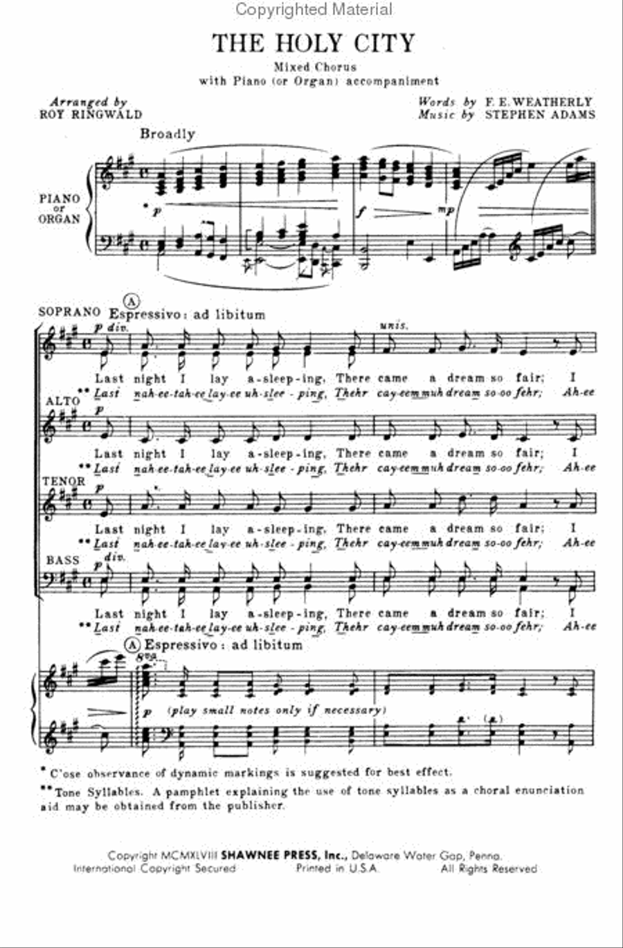 The Holy City The Holy City 4-Part scores gallery preview page 2