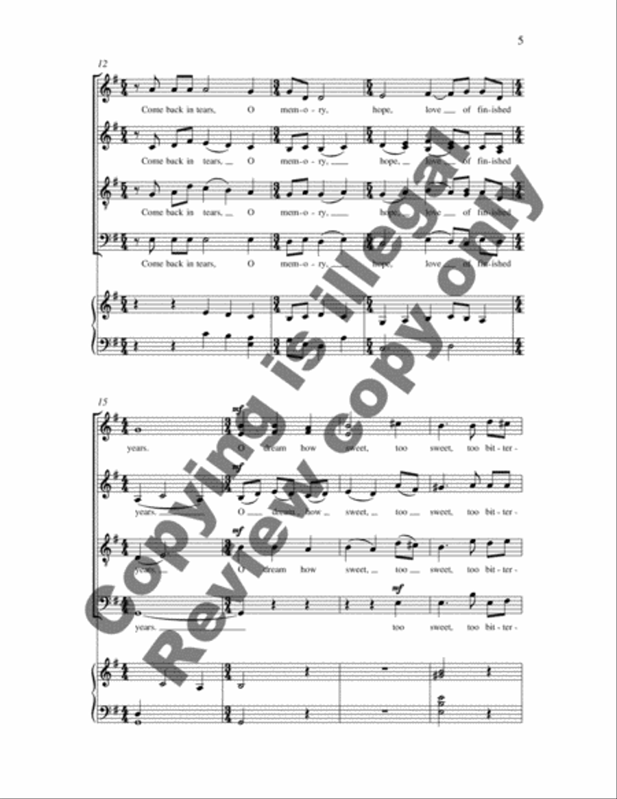 The Rossetti Songs: 2. Come to Me in the Silence of the Night (Echo) Divisi scores gallery preview page 8