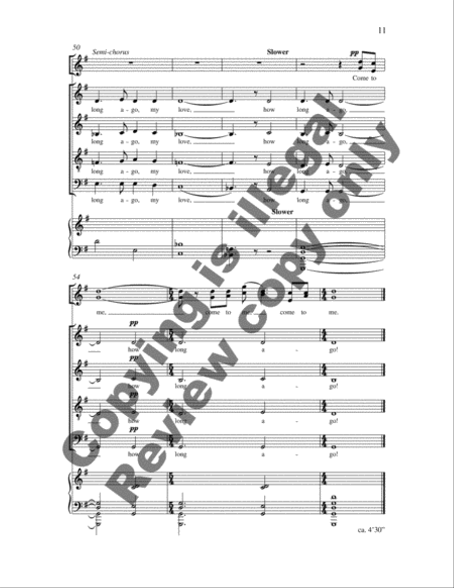 The Rossetti Songs: 2. Come to Me in the Silence of the Night (Echo) Divisi scores gallery preview page 10