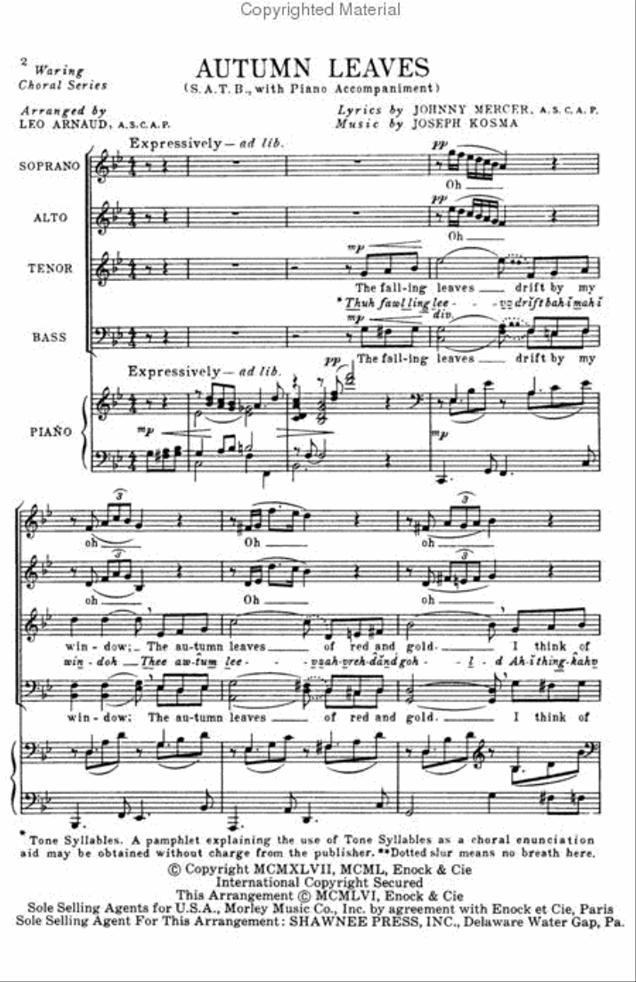 Autumn Leaves Autumn Leaves 4-Part scores gallery preview page 2