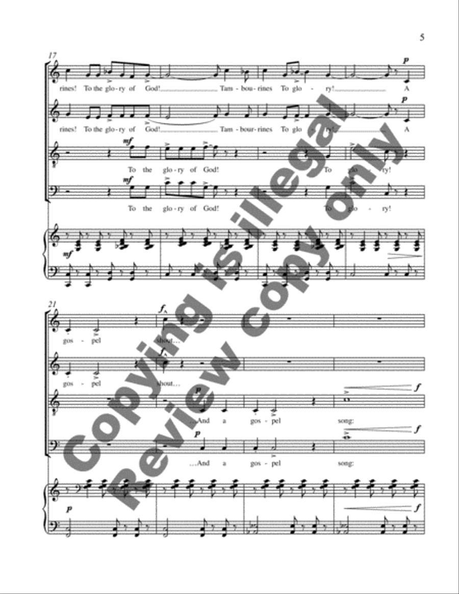 Tambourines from Harlem Songs 4-Part scores gallery preview page 9