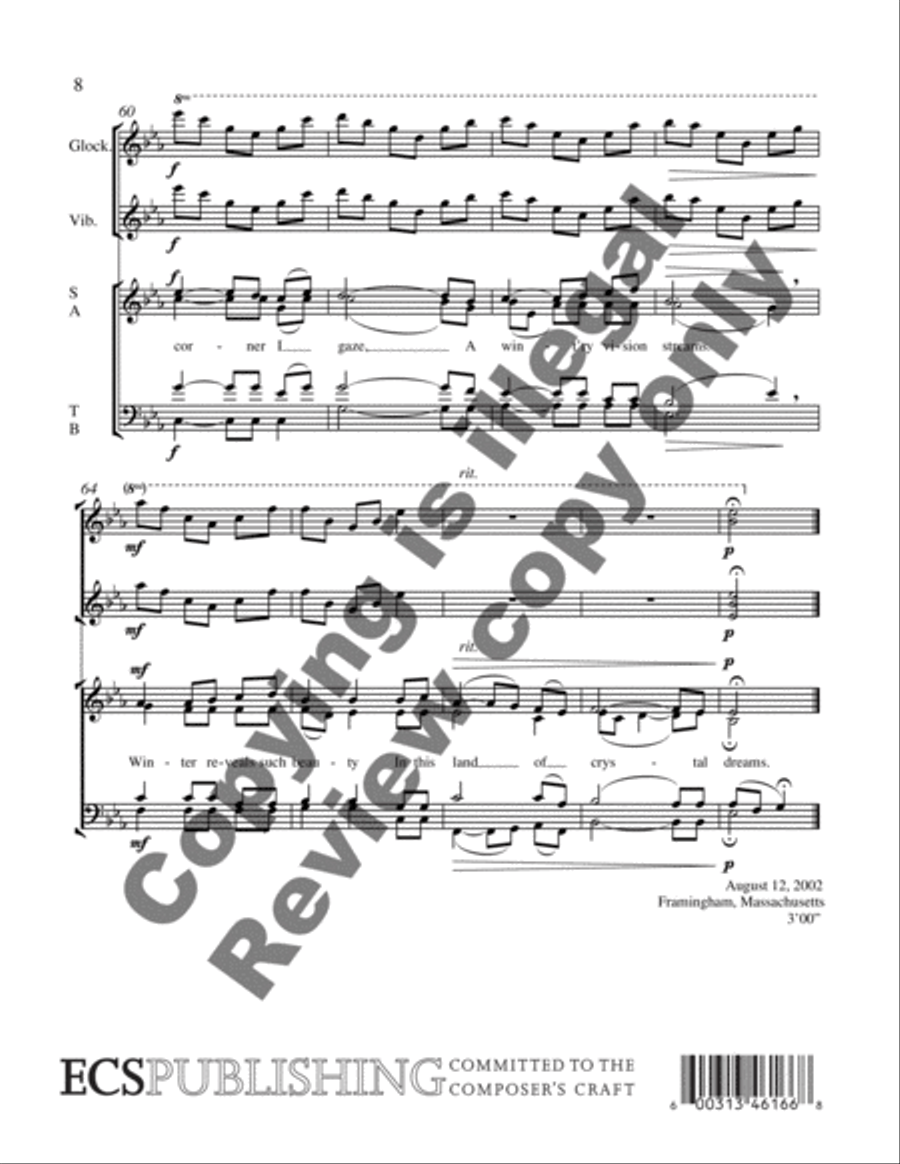 Land of Crystal Dreams (Choral Score) 4-Part scores gallery preview page 5