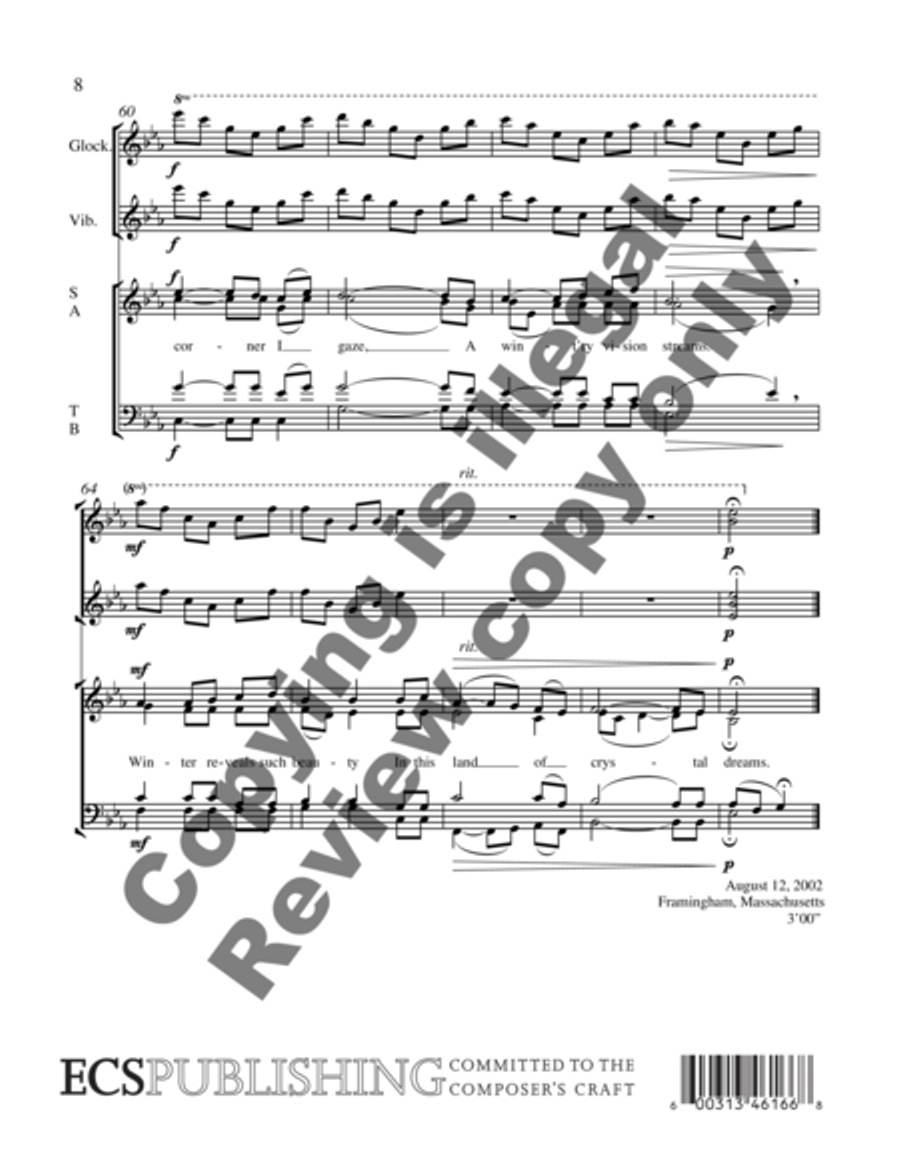 Land of Crystal Dreams (Choral Score) 4-Part scores gallery preview page 8