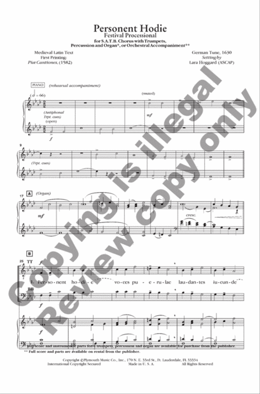 Personent Hodie (Choral Score) TTBB scores gallery preview page 3