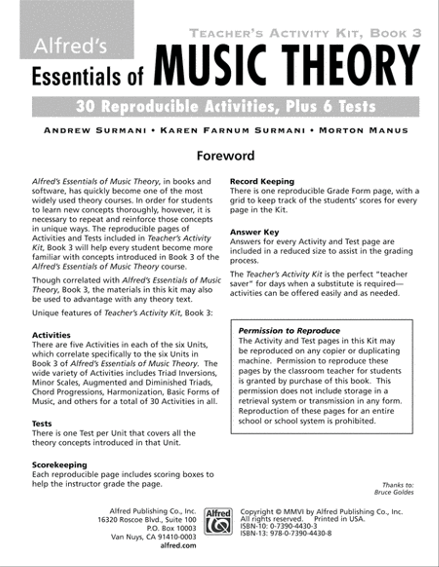 Alfred's Essentials of Music Theory, Book 3 Activity Books scores gallery preview page 2