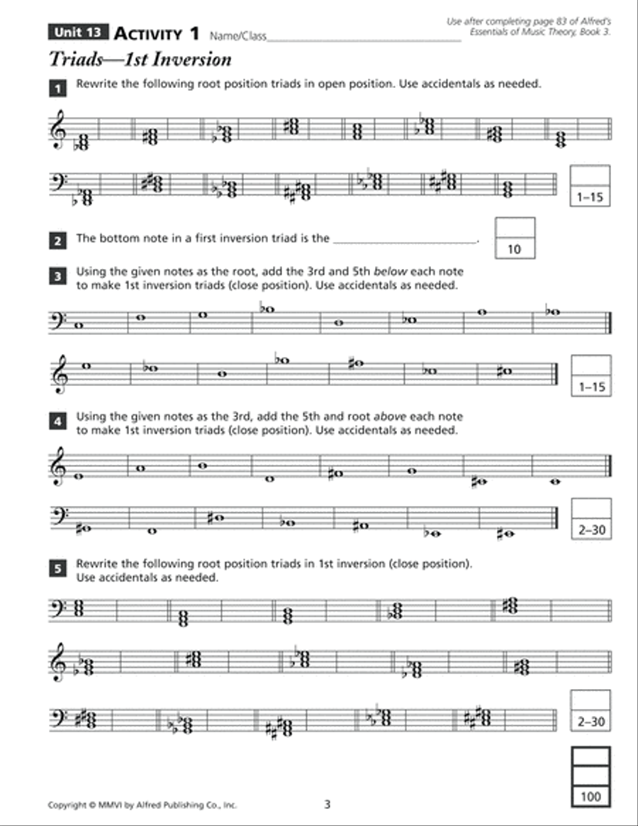 Alfred's Essentials of Music Theory, Book 3 Activity Books scores gallery preview page 4